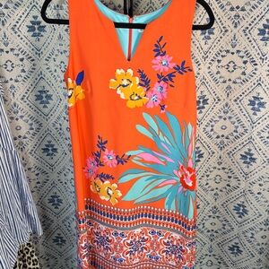 Robbie Bee Orange Floral Mini Dress
